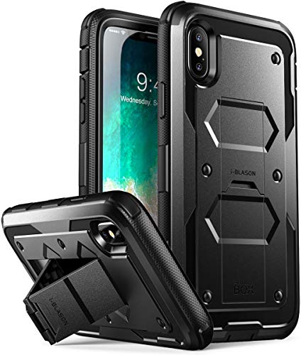 i-Blason Funda iPhone X [Armorbox] 360 Case Antigolpes con Soporte y Protector de Pantalla para Apple iPhone X/iPhoneXS 2017 (Negro)