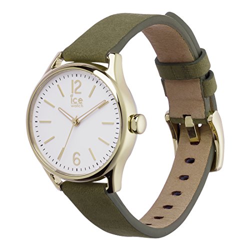 Ice-Watch - ICE time Khaki Champagne - Reloj verde para Mujer con Correa de cuero - 013071 (Small)