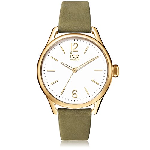 Ice-Watch - ICE time Khaki Champagne - Reloj verde para Mujer con Correa de cuero - 013071 (Small)