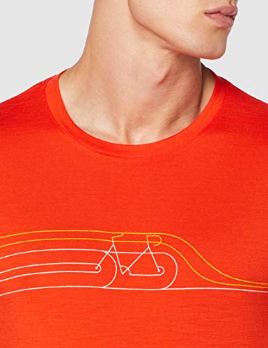 Icebreaker Mens Tech Lite SS Crewe Cadence Pulse Camiseta, Hombre, Rojo Pimiento, Small