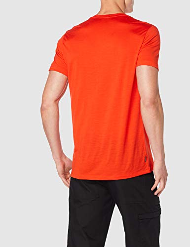 Icebreaker Mens Tech Lite SS Crewe Cadence Pulse Camiseta, Hombre, Rojo Pimiento, Small