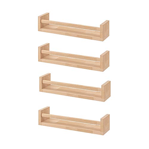 Ikea Bekvam,  4 estantes para especias de madera - cuarto del bebé - soporte de libros - niños - cocina - accesorios de baño,  estante de almacenamiento organizador, color abedul, madera natural.