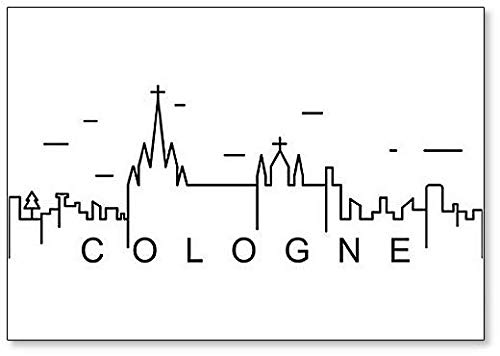 Imán clásico para nevera con ilustración de paisaje de Colonia City