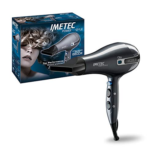 Imetec Power to style K5 2200 - Secador de pelo, 2200 W, tecnología de iones, hidrata el cabello y reducir el encrespamiento, 8 combinaciones de aire y temperatura, golpe de aire frío, sin difusor