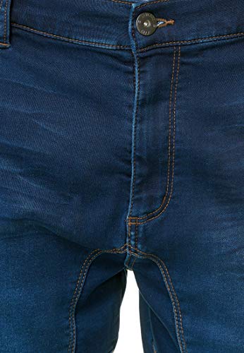 Indicode Caballero Chandos Pantalones Cortos Cargo con 6 Bolsillos de Estilo Vaquero Desgastado 84 % algodón | Más Corto Pantalón Regular Fit Stretch Pantalones Men Pants para Hombres Dark Blue S