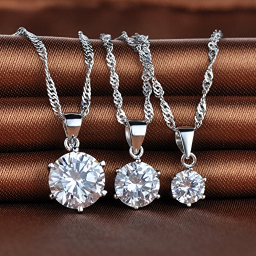 Infinito U Juego de Collares de Plata 925 Cadena de Clavícula Colgante de Diamante Brillante,Idea Regalo para Mujeres Chicas,Set de 3 Piezas