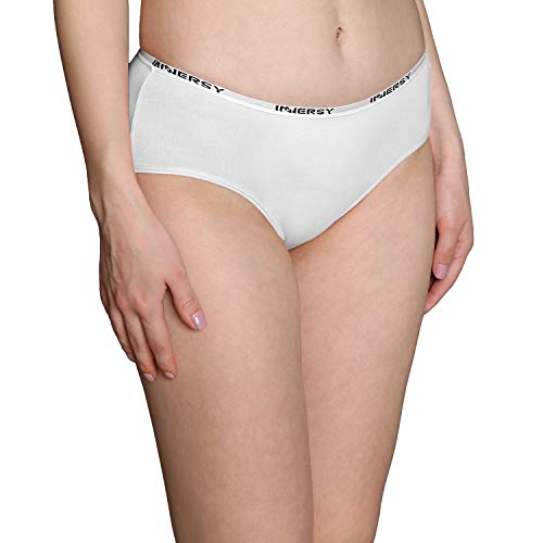 INNERSY Bragas Mujer Culotte de Algodón Braguitas Ropa Interior Cómoda y Sexy Pack de 6 (2XL-EU 46, 2Negro+2Blanco+2Gris)