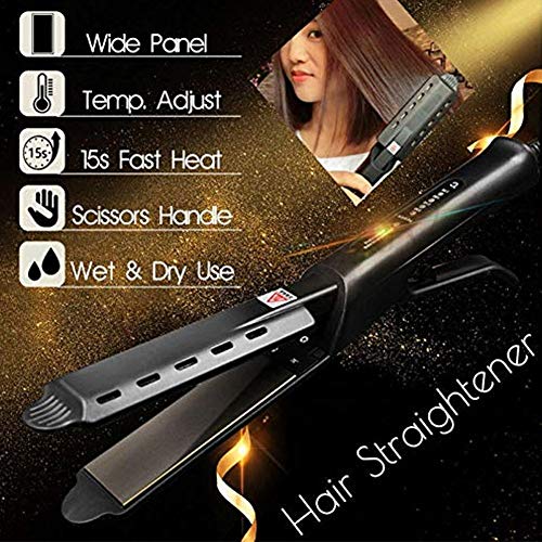 inshias Plancha De Pelo Vapor, Ceramic Tourmaline Ionic Flat Iron Hair Straightener, Voltaje Dual, Calentamiento InstantáNeo, Temperatura Ajustable, para Todo Tipo De Cabello