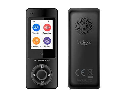 Interpretor®, Traductor de voz instantáneo, Traducciones precisas de calidad profesional, 75 idiomas, Pantalla táctil, Modo intérprete de Grupo, Bluetooth, Wi-Fi, Jack para Auriculares, negro, NTL2000