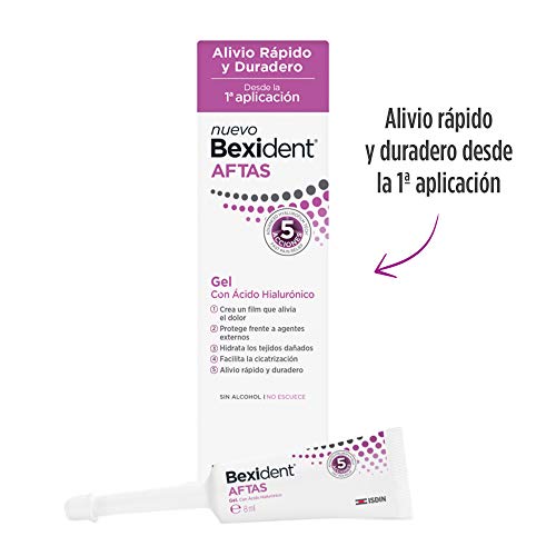 Isdin Bexident Aftas Gel con Ácido Hialurónico, Aftas Llagas Bucales, Alivio Rápido y Duradero desde la primera aplicacion 1 x 8ml