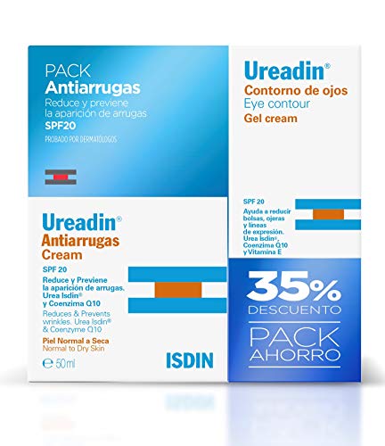 ISDIN Ureadin PACK: Crema Facial Antiarrugas SPF 20, 50 ml + Gel Crema Contorno De Ojos (SPF 20), 15ml