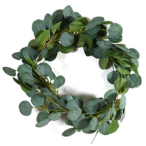 J Jixista Guirnalda de eucalipto Artificial Eucalipto Guirnalda Planta Guirnalda de Hojas Artificiales de eucalipto Seda Hojas Vines Artificiales Decoracion Boda Fondo Pared Decoración (B)