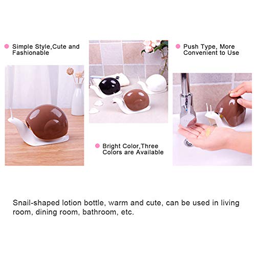 Jabón Dispensador de Líquidos En Forma de Caracol Estilo de Prensa Dispensadores de Loción para Mostrador Bomba Botella Hogar Cocina Accesorios de Baño (120 ML)(Brown)