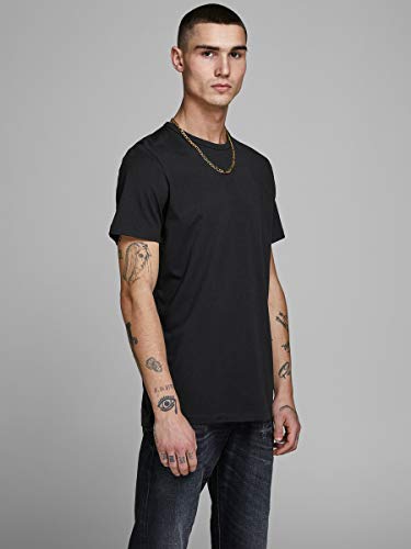 Jack & Jones Jacbasic Crew Neck tee SS 2 Pack Camiseta, Negro (Black Black), X-Large (Pack de 2) para Hombre