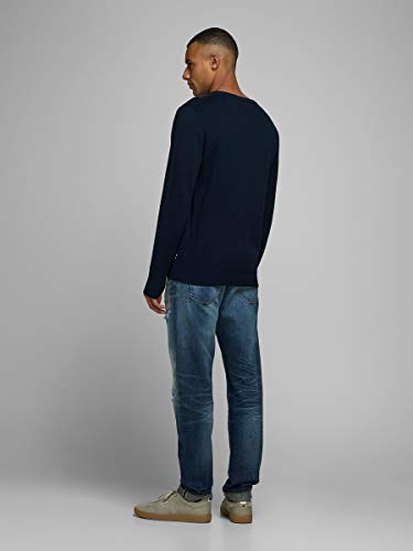 Jack & Jones Jjebasic Knit V-Neck Noos suéter, Azul (Navy Blazer Navy Blazer), Medium para Hombre