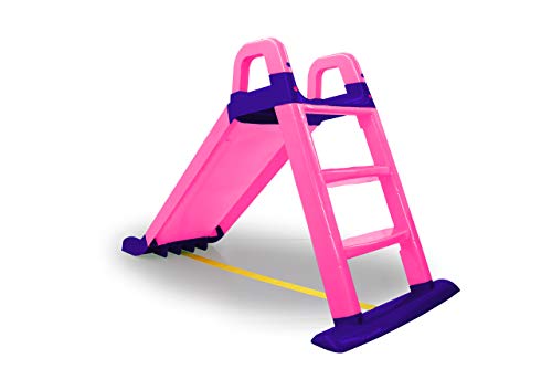 Jamara 460503 Funny Slide - Tobogán para Aterrizaje Suave, peldaños Anchos y Asas de Seguridad, Color Rosa