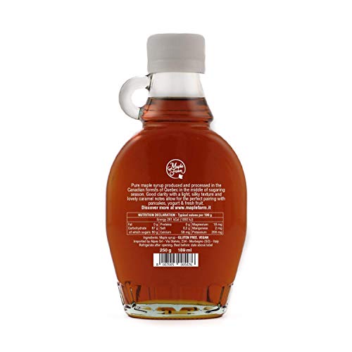Jarabe de arce Grado A (Dark, Robust taste) - 189ml (250g) - Miel de arce - Sirope de Arce - Original maple syrup