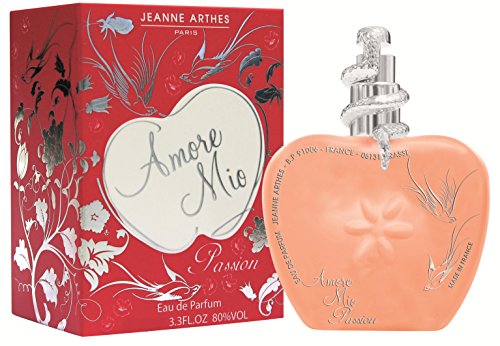 Jeanne Arthes Amore Mio Passion 100ml Mujeres - Eau de parfum (Mujeres, 100 ml, Envase no recargable, Mandarin, Frambuesa, Sparkling mandarin, Peach blossom, Raspberry, Jazmín, Orquidea, Peonía)