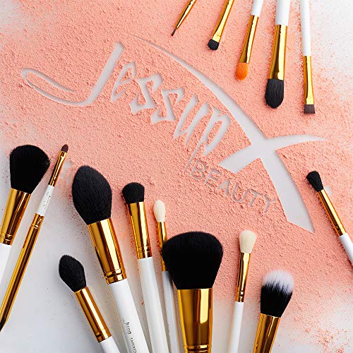 Jessup 15 pcs Pinceles de maquillaje juego de pinceles de maquillaje belleza cosméticos maquillaje de sombra de ojos delineador de ojos maquillaje labios Make Up Brush T103 …