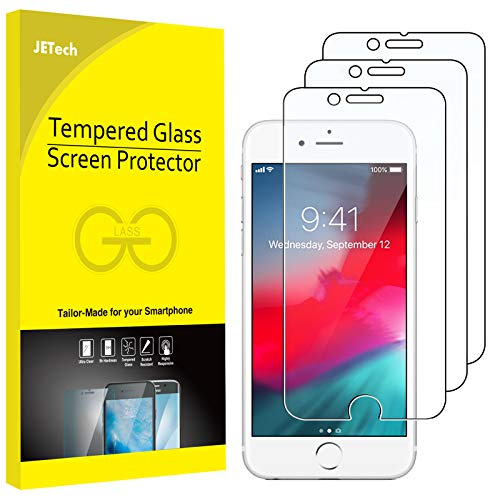 JETech Protector de Pantalla para iPhone SE 2020, iPhone 8, iPhone 7, iPhone 6s, iPhone 6, Vidrio Templado, 3 Unidades