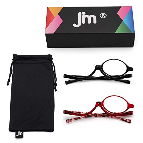 JM 2 Pares Maquillaje Gafas de Lectura Aumento Voltear Cosmético Lecotres Para Mujer +4.0