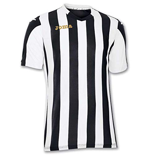 Joma Copa Camiseta de Equipación de Manga Corta, Hombre, Negro/Blanco, XS