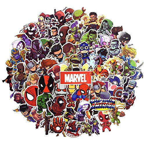 Juego de 100 Pegatinas de Superhéroes Marvel Vinilos para niños,Pegatinas de Coche para Snowboard, Laptop，teléfono Mac, Equipaje, Pegatinas de Graffiti Parches