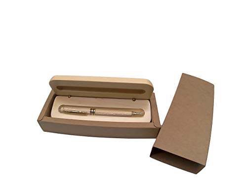 Juego de bolígrafo y estuche de madera de arce grabado personalizado (Con caja de regalo negra)