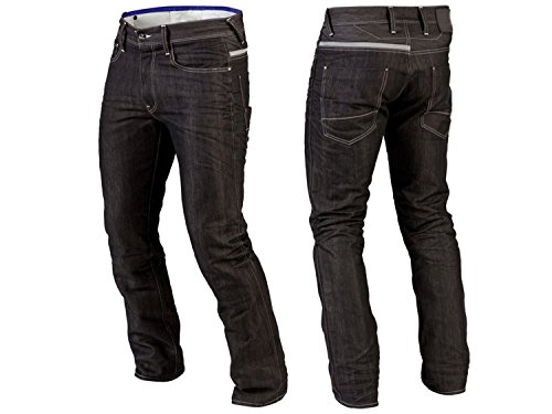 Juicy Trendz Hombre Motocicleta Pantalones Moto Pantalón Mezclilla Jeans con Protección Aramida Negro