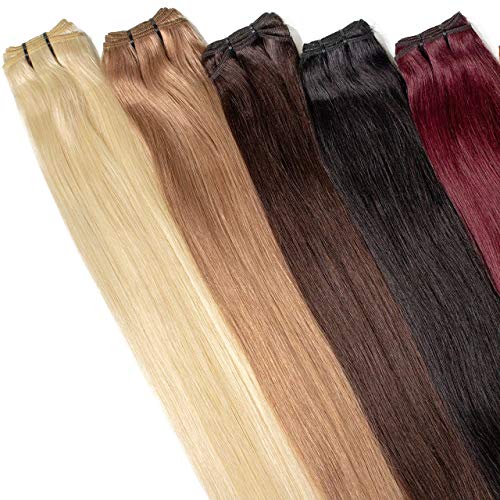 Just Beautiful Hair REMY Extensiones de cortina cosida pelo natural - 40cm, colore #12 miel rubia, liso