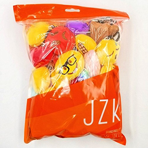 JZK 45pcs Mini Juguete de Peluche, Emoji Llavero emoticonos Llavero emoción para niños & Adulto Fiesta cumpleaños favores Rellenos Bolso Partido Decoraciones para Fiestas ( 5cm / 2 Pulgadas)