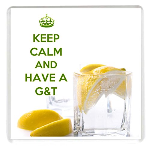 KEEP CALM and HAVE A G&T Drinks Coaster printed on an image of a glass of Gin and Tonic - an original Christmas stocking filler or Birthday Gift Idea for less than the cost of some cards! by Yummy Grandmummy