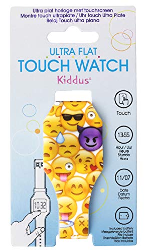 KIDDUS Reloj LED Digital para niña o niño. Pulsera de Silicona Suave para niños y Adultos. Batería Japonesa reemplazable. Fácil de Leer y Aprender Las Horas. KI10206 Emoji