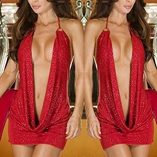 KIMODO Moda Mujer Caliente Mujer Lencería Sexy Disfraz Estilo Rojo Mono Simple Sexy lencería con Encanto Dormir Vestido Pijamas