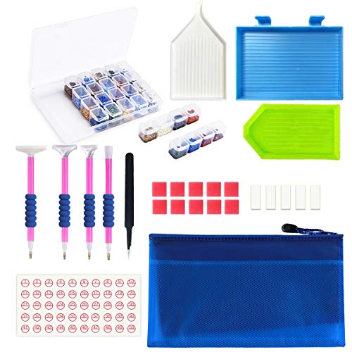 Kit de pintura de diamante JUSONEY 5D: paquete de accesorios de pintura de diamante DIY económico y práctico de 31 piezas