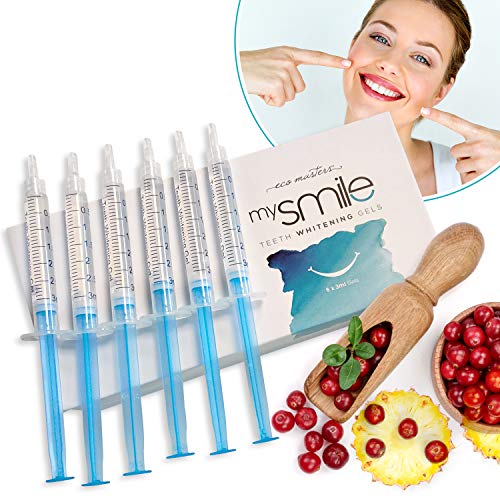 KIT DE RECAMBIO DE BLANQUEAMIENTO DENTAL mysmile - Refill Pack de 6 de Jeringas gel blanqueador- Tratamiento blanqueante dental profesional- Elimina Manchas Dentales - Fórmula natural Sin peróxido