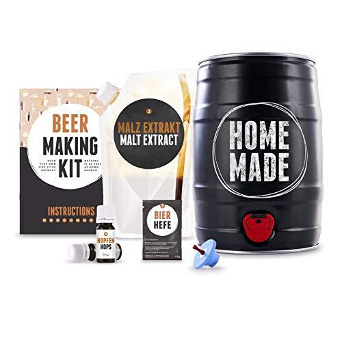 Kit para elaborar Cerveza Artesana Lager en Casa - Producto de Alemania - Disfruta tu cerveza en sólo 7 días - Brewbarrel Braufässchen - Regalos para Hombres