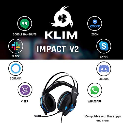 KLIMTM IMPACT V2 Cascos Gaming USB - Sonido Envolvente 7.1 + Aislante de Ruidos - Audio de Alta Definición + Potentes Bajos - Auriculares de Diadema con Micrófono para Videojuegos PC PS4 Versión 2020