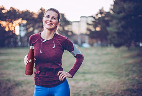 KollyKolla Botella de Agua Acero Inoxidable, Termo Sin BPA Ecológica, Botellas Termica Reutilizable Frascos Térmicos para Niños & Adultos, Deporte, Oficina, Yoga, Ciclismo, (500ml Gris Fresco)