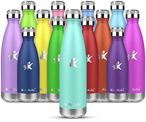 KollyKolla Botella de Agua Acero Inoxidable, Termo Sin BPA Ecológica, Botellas Termica Reutilizable Frascos Térmicos para Niños & Adultos, Deporte, Oficina, Yoga, Ciclismo, (750ml Macaron Verde)