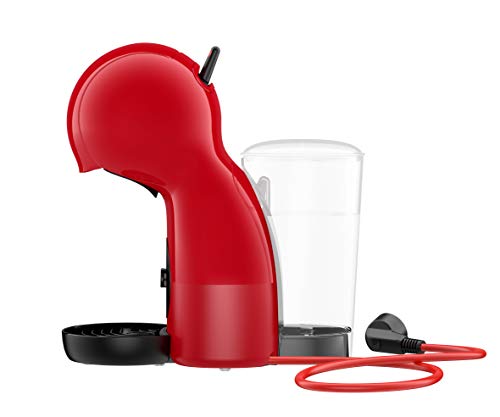 Krups Piccolo XS KP1A05 - Cafetera cápsulas Nestlé Dolce Gusto de 15 bares de presión y 1500 W potencia con depósito de 0.8 L, monodosis multibebidas frías y calientes, manual, compacta, rojo y negro