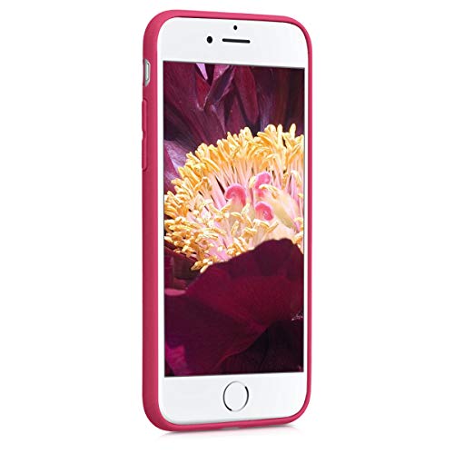 kwmobile Funda Compatible con Apple iPhone 7/8 / SE (2020) - Carcasa de TPU Silicona - Protector Trasero en Rojo Granada