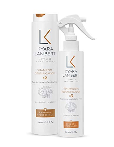 Kyara Lambert - Pack Densificador con Colágeno Marino concentrado | Tratamiento Cabellos Finos | Volumen, Densidad, Vitalidad y Fuerza del Cabello