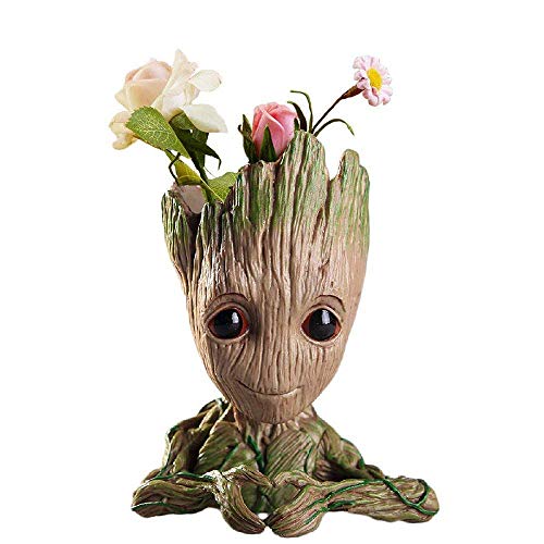 Kyhon Baby Groot Maceta - Maravillosa Figura de acción de Guardians of The Galaxy para Plantas y bolígrafos y Plumas Decoración de Habitaciones para niños de Familia, macetas-Forma de corazón