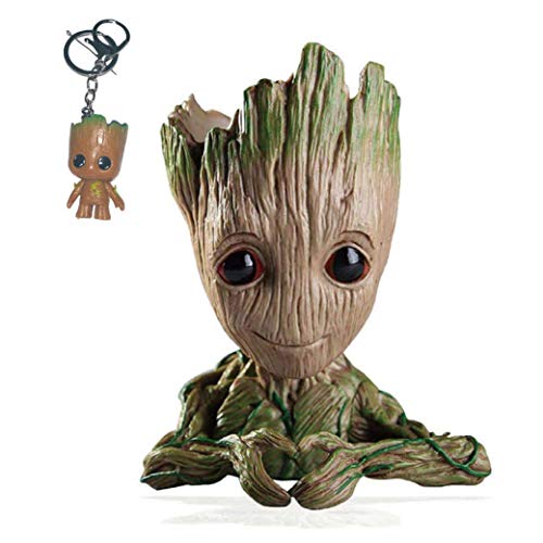 Kyhon Baby Groot Maceta - Maravillosa Figura de acción de Guardians of The Galaxy para Plantas y bolígrafos y Plumas Decoración de Habitaciones para niños de Familia, macetas-Forma de corazón