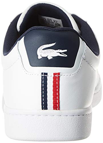 Lacoste Carnaby EVO TRI1 SMA, Zapatillas para Hombre, Blanco (Wht/Nvy/Red), 40 EU