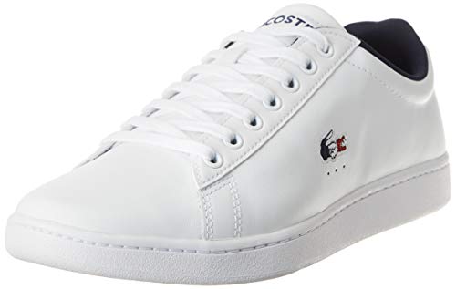 Lacoste Carnaby EVO TRI1 SMA, Zapatillas para Hombre, Blanco (Wht/Nvy/Red), 40 EU