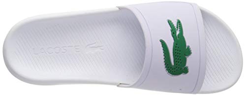 Lacoste Croco Slide 119 1 CMA, Sandalias de Punta Descubierta para Hombre, Blanco (White/Green), 43 EU