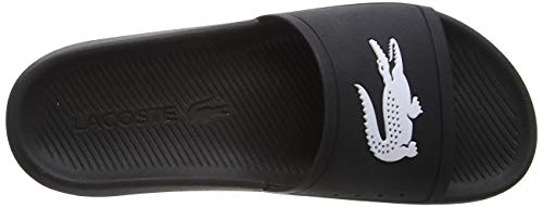 Lacoste Croco Slide 119 1 CMA, Sandalias de Punta Descubierta para Hombre, Negro (Black/White), 43 EU