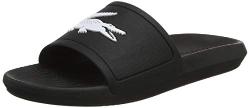 Lacoste Croco Slide 119 1 CMA, Sandalias de Punta Descubierta para Hombre, Negro (Black/White), 43 EU